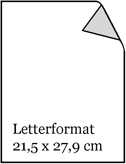 Letter format 21.5 x 27.9 cm